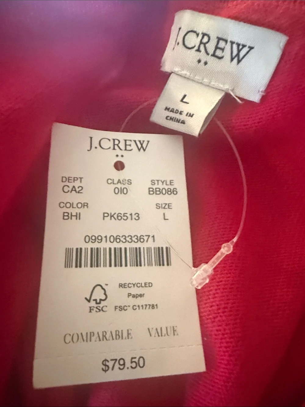 🌺 NEW J.CREW V-Neck Sweater in Bright Hot Pink - Picture 9 of 12